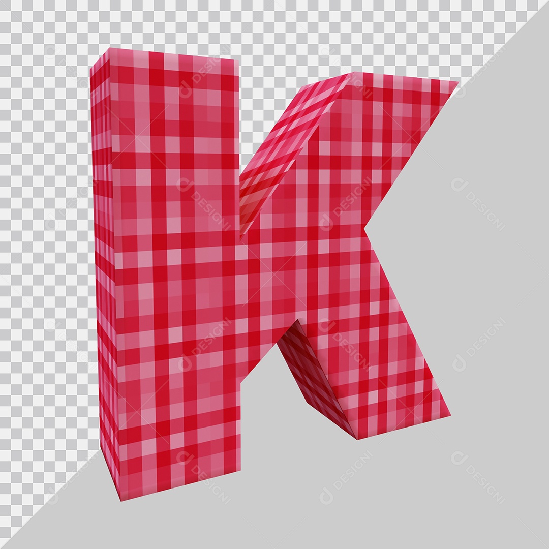 Elemento 3D Para Composição Letra K Vermelha PSD