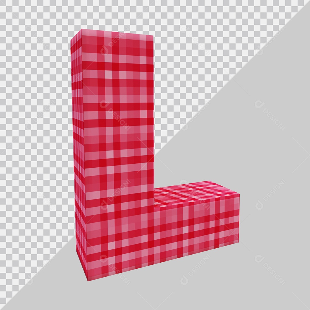 Elemento 3D Para Composição Letra L Vermelha PSD