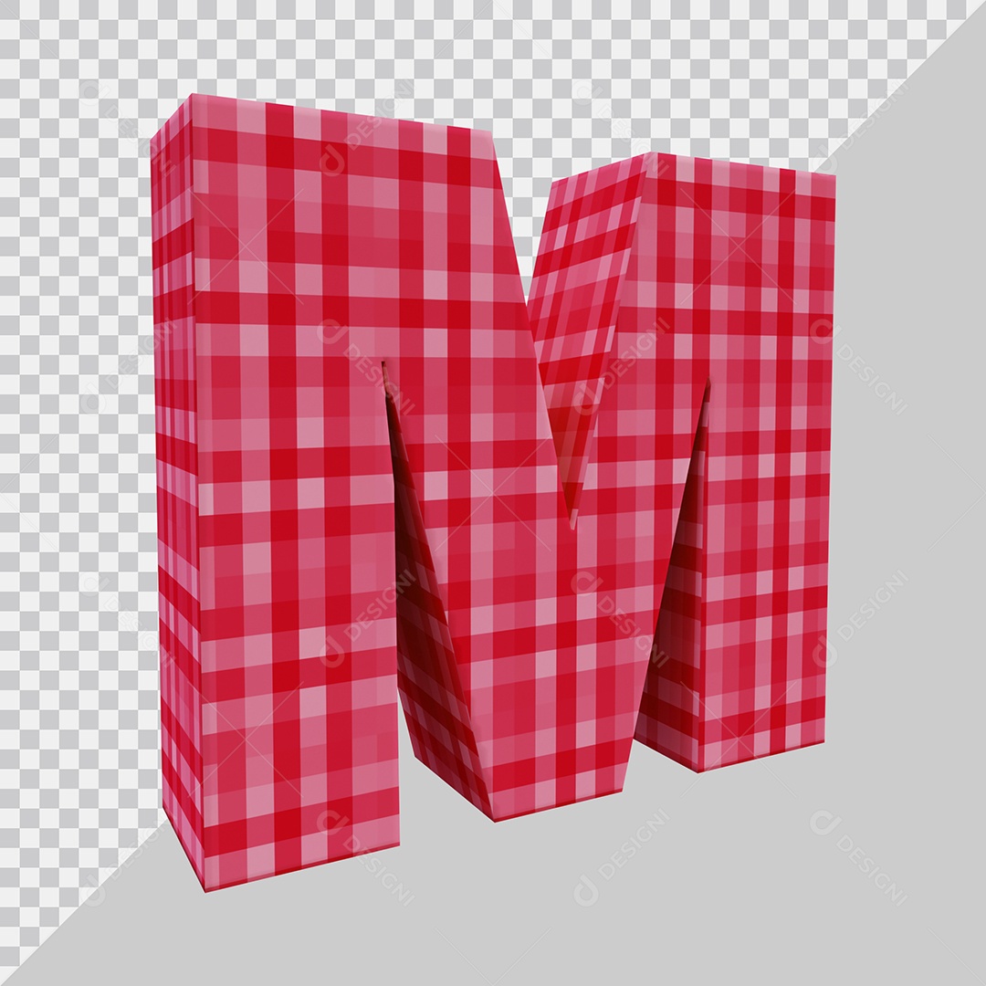 Elemento 3D Para Composição Letra M Vermelha PSD