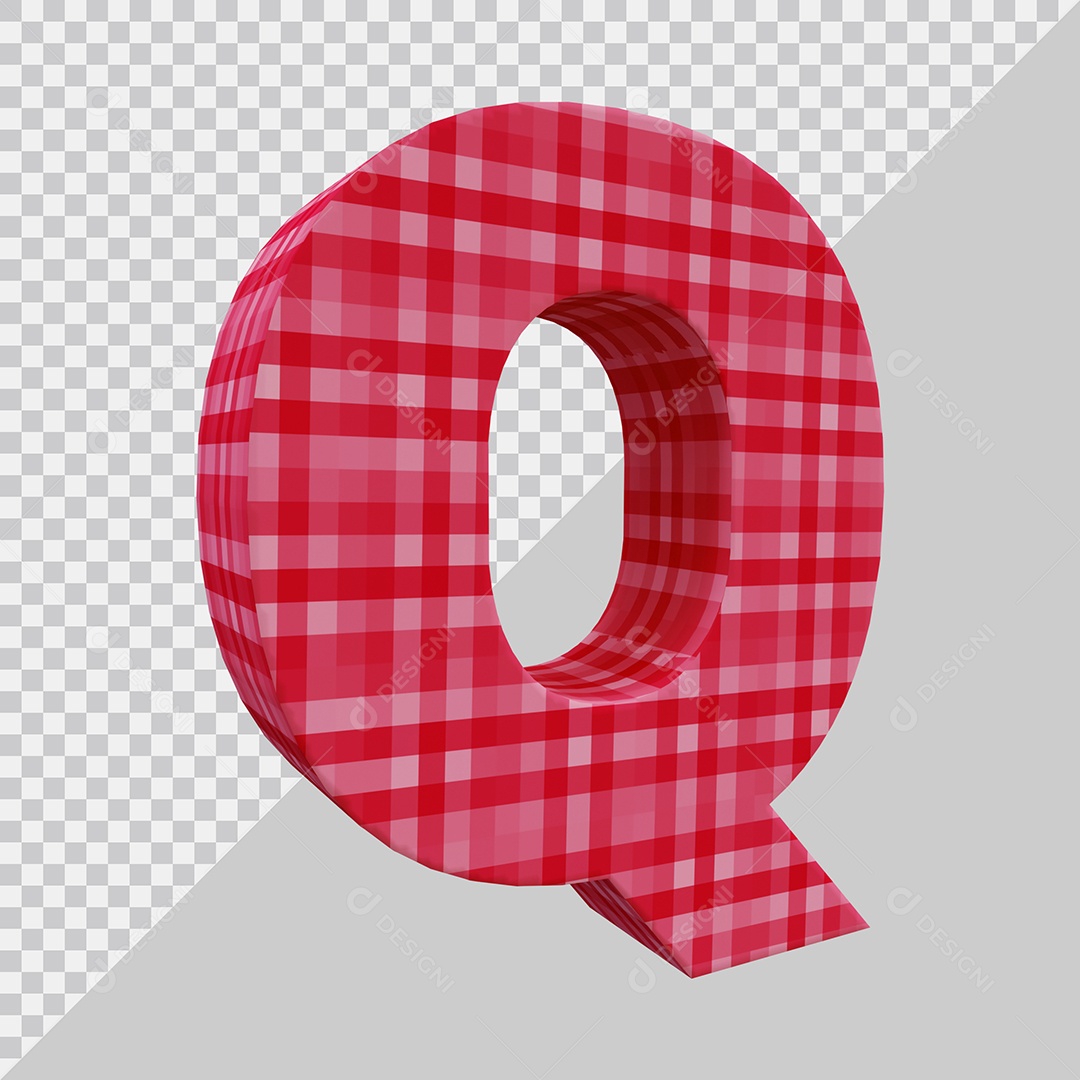 Elemento 3D Para Composição Letra Q Vermelha PSD