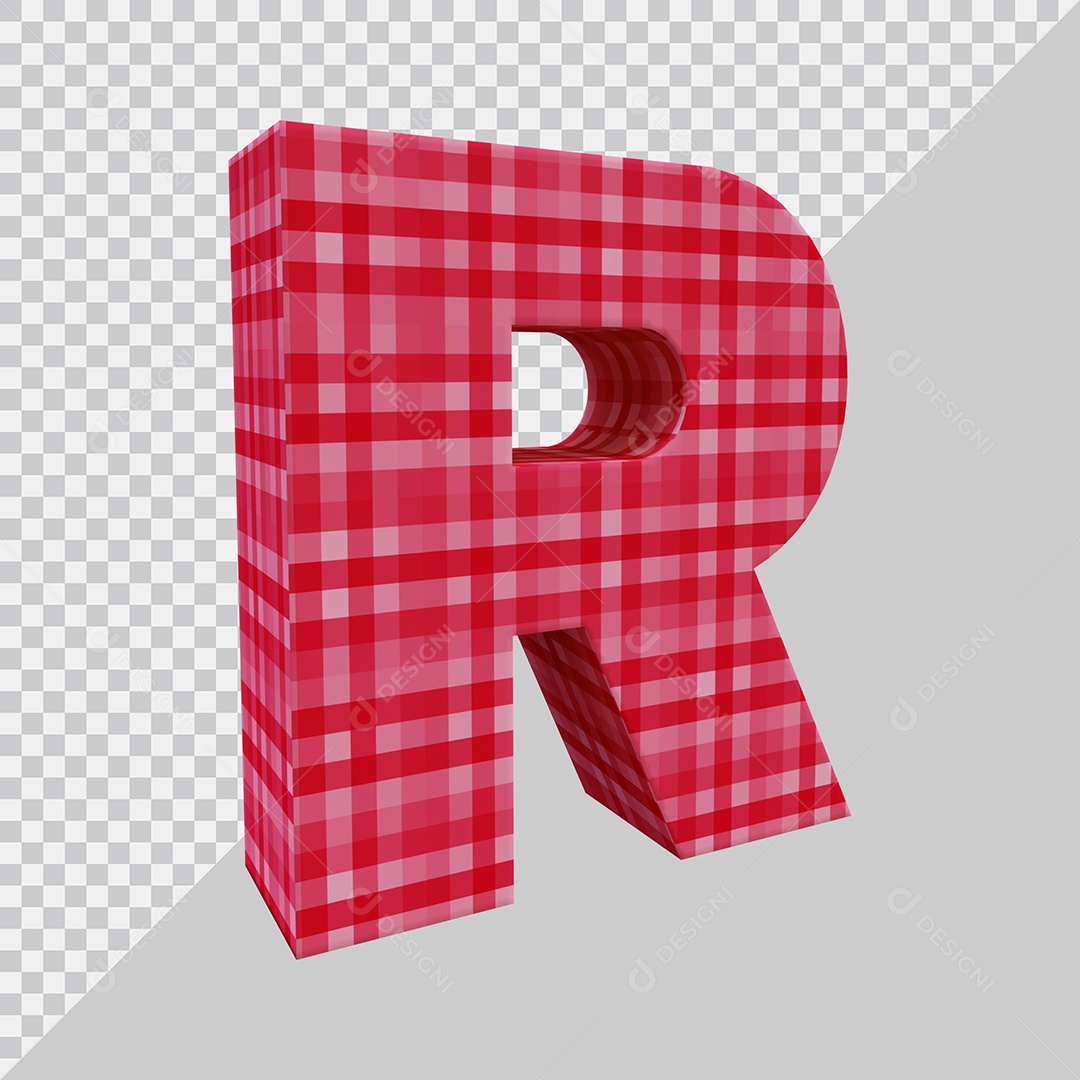 Elemento 3D Para Composição Letra R Vermelha PSD