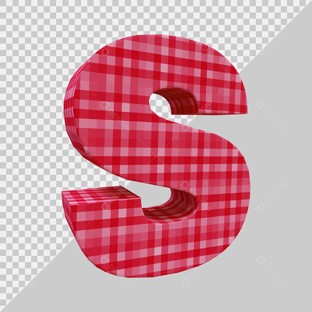Elemento 3D Para Composição Letra S Vermelha PSD