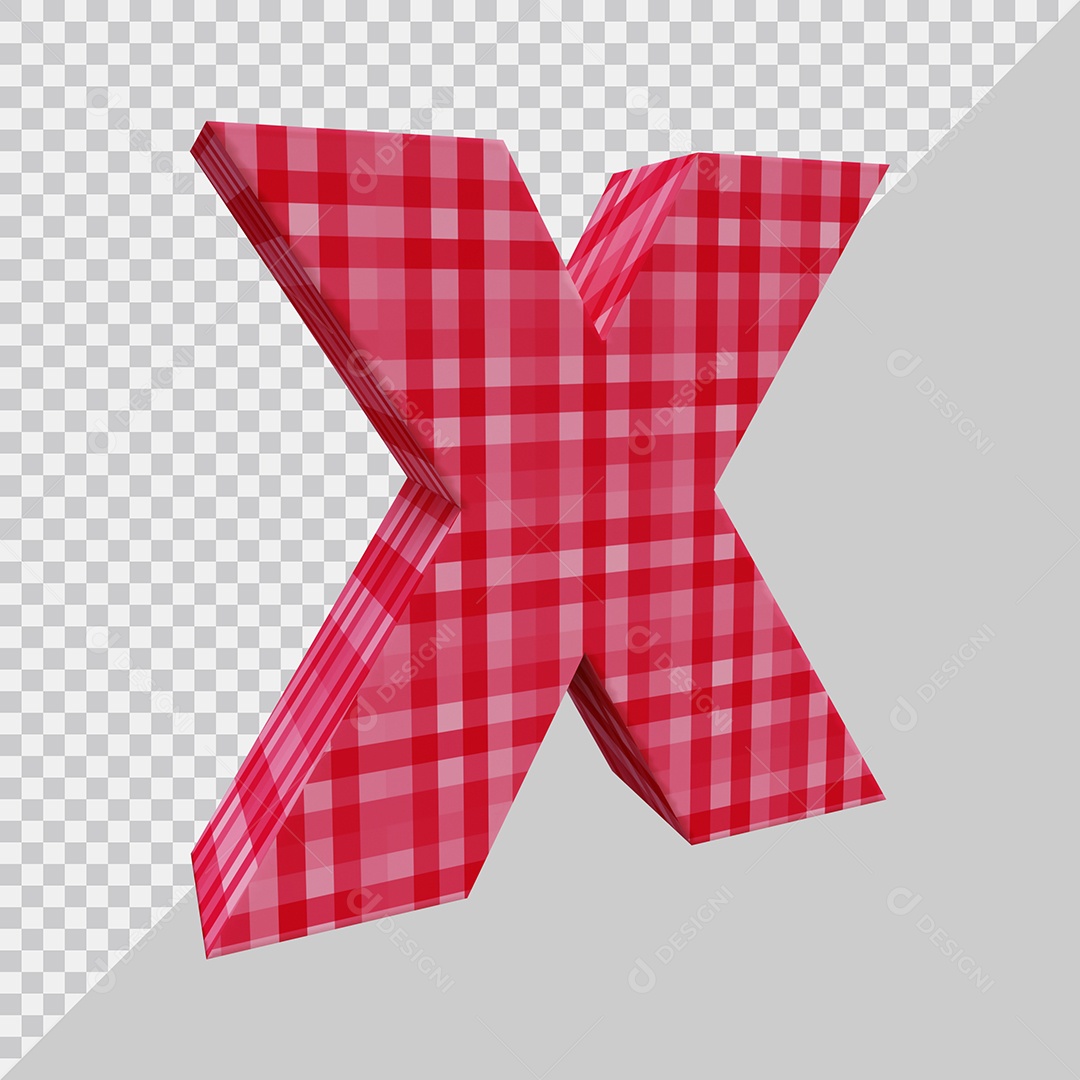 Elemento 3D Para Composição Letra X Vermelha PSD