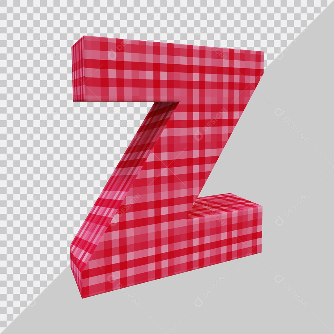 Elemento 3D Para Composição Letra Z Vermelha PSD