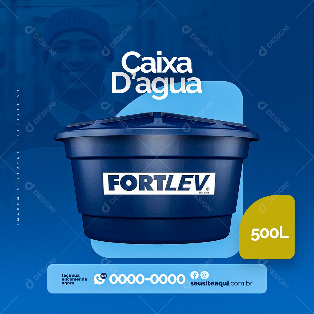 Loja de Materiais de Construção Caixa Social Media PSD Editável