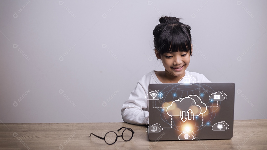 Rede de computação em nuvem de ícone e informações de dados de conexão de ícone