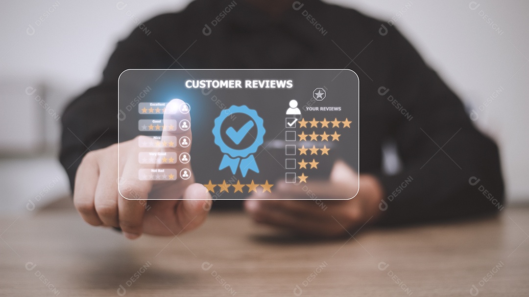 Conceito de pesquisa de feedback de satisfação de revisão do cliente