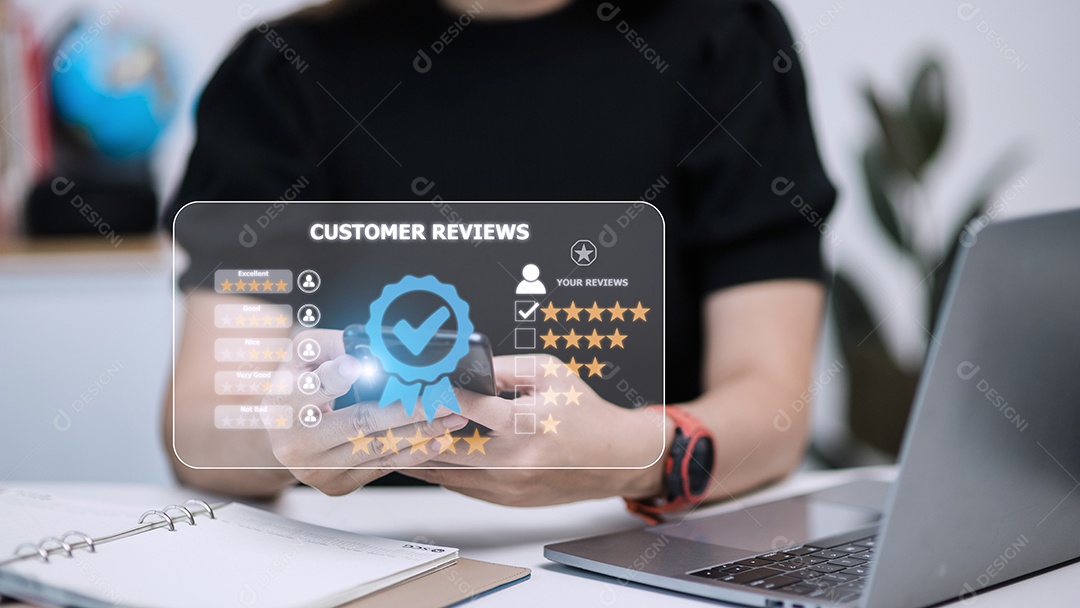 Conceito de pesquisa de feedback de satisfação de revisão do cliente