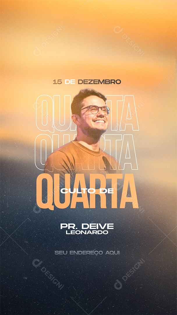 Story Flyer Culto de Quarta Social Media PSD Editável