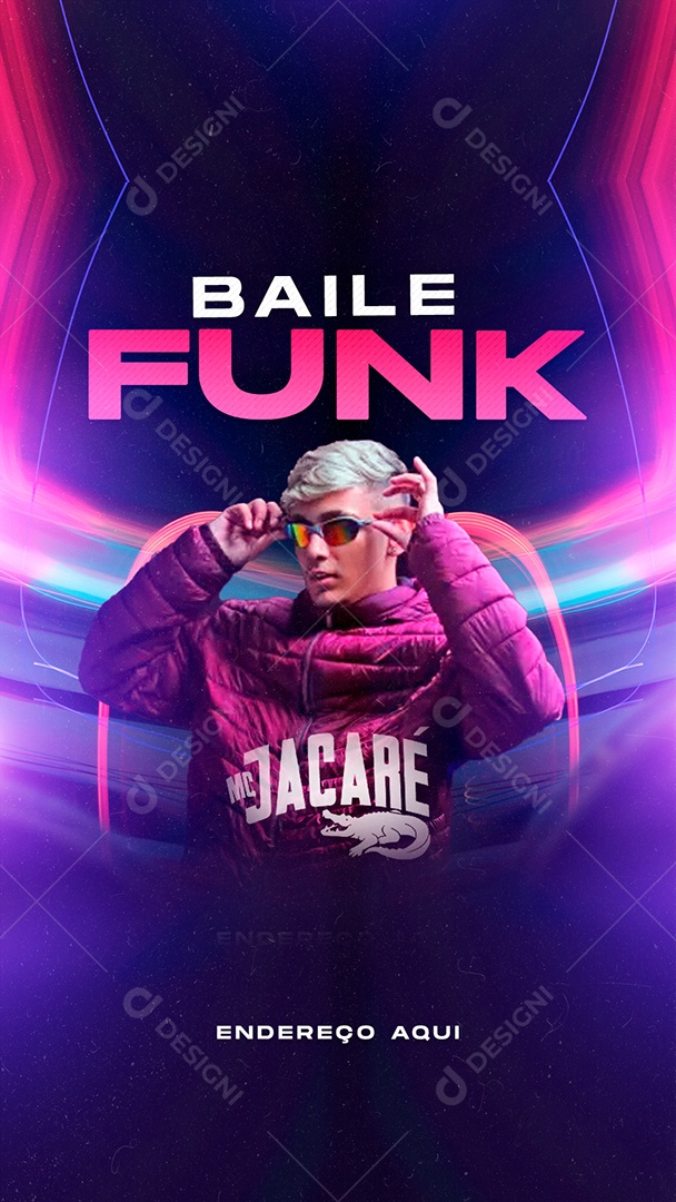 Story Social Media Baile Funk Mc Jacaré PSD Editável