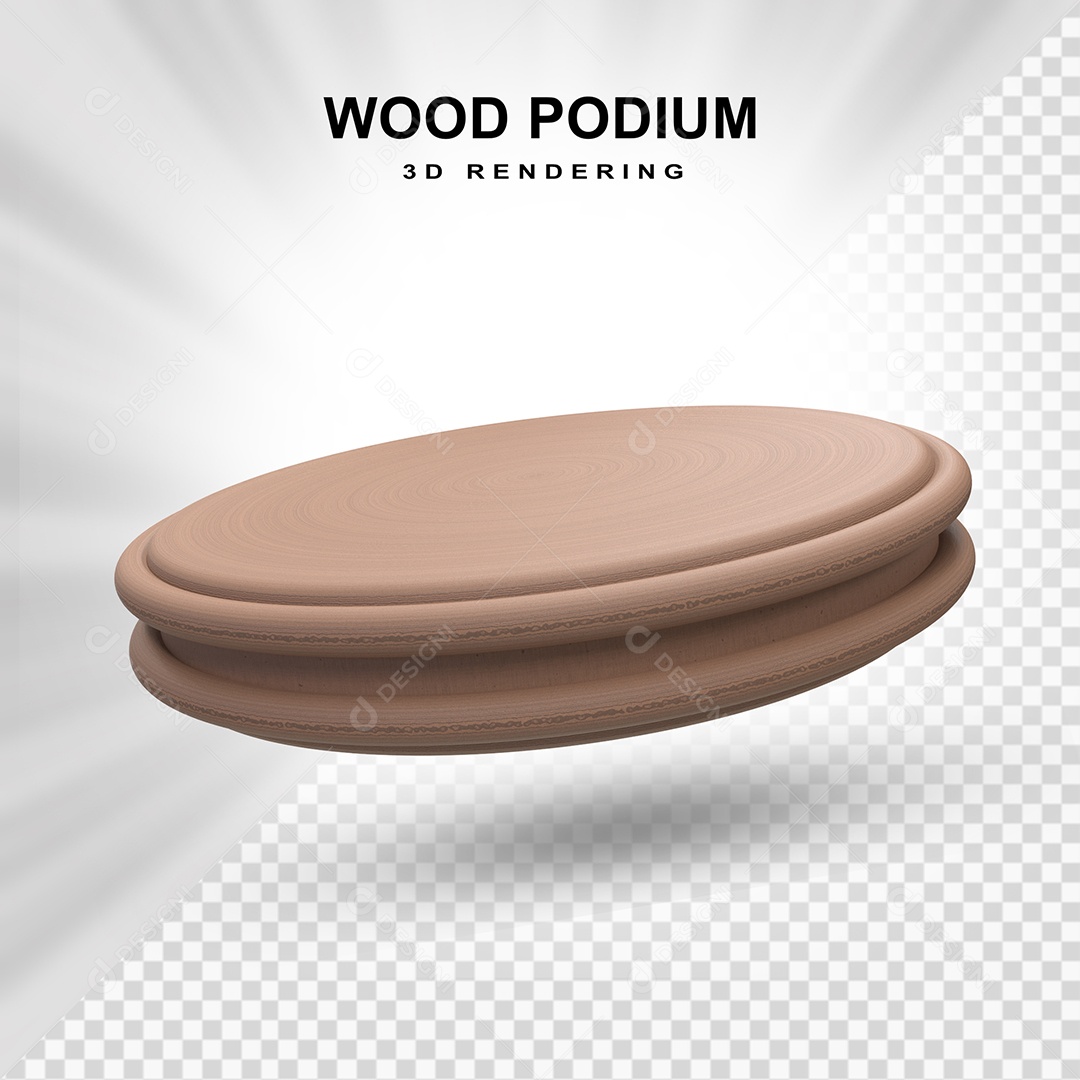 Pódio de Madeira 3D Elemento para Composição PSD