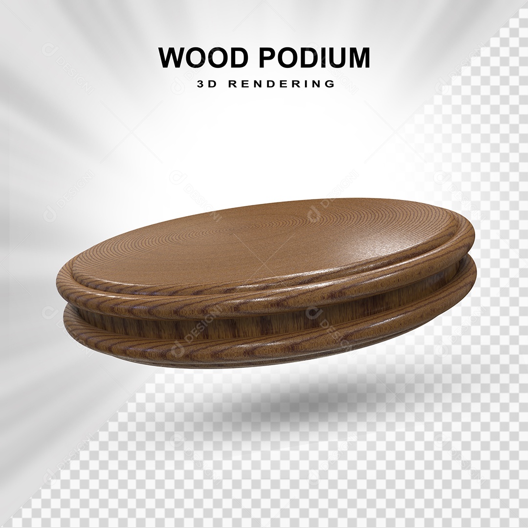 Pódio de Madeira 3D Elemento para Composição PSD