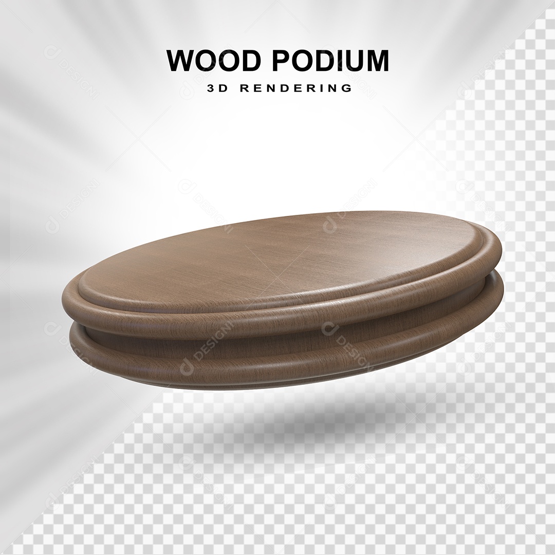 Pódio de Madeira 3D Elemento para Composição PSD