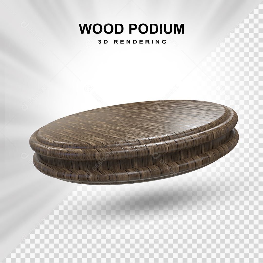 Pódio de Madeira 3D Elemento para Composição PSD