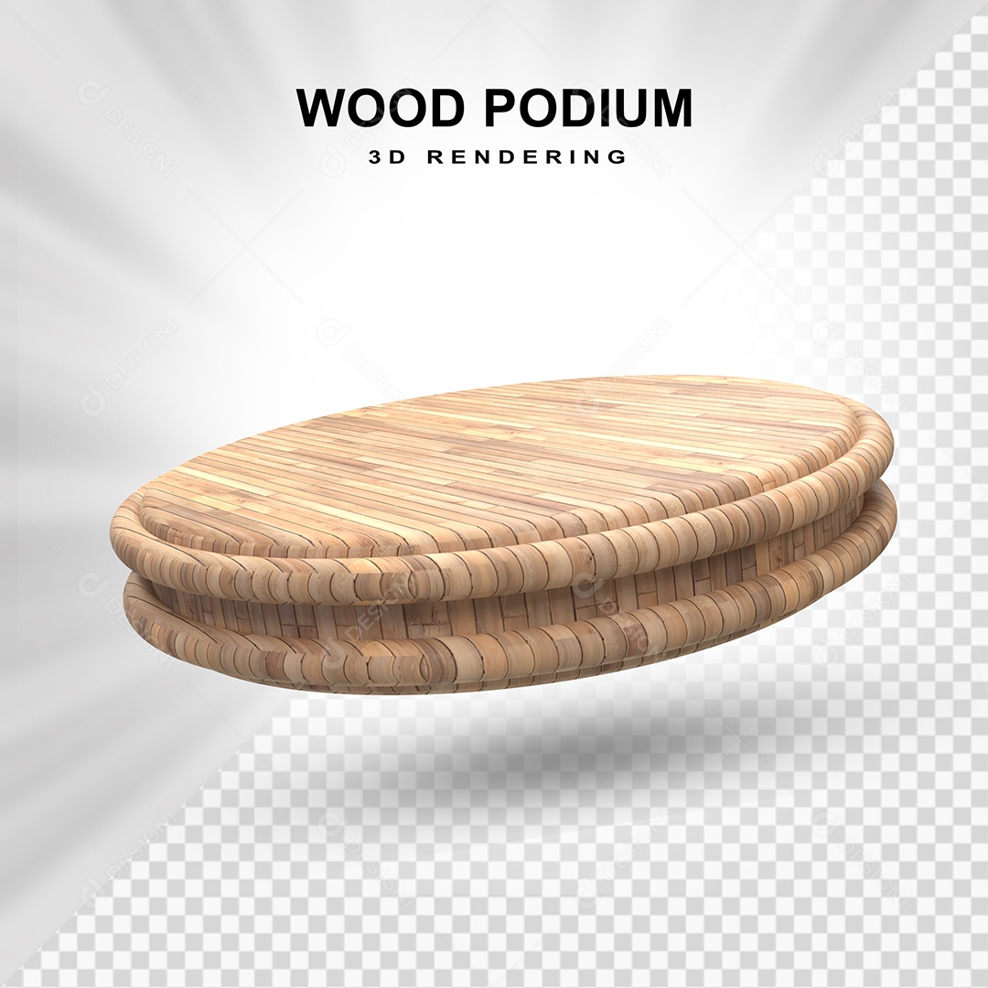Pódio de Madeira 3D Elemento para Composição PSD