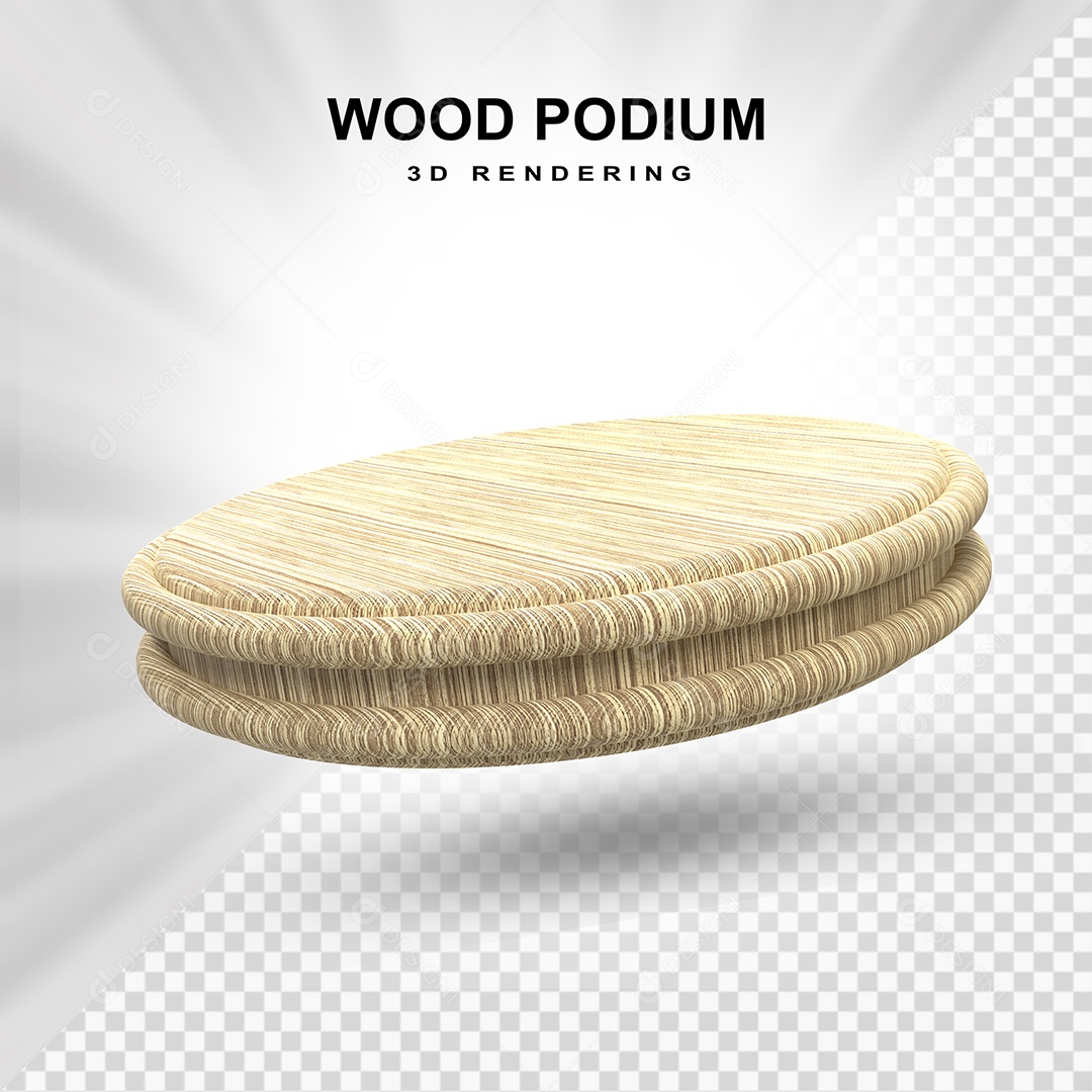 Pódio de Madeira Elemento 3D para Composição PSD