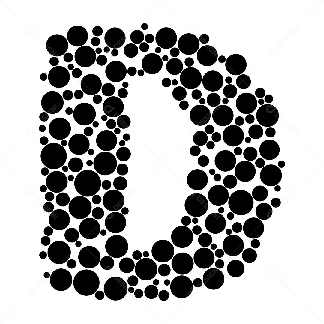 Letra do Alfabeto D com Estilo Moderno Vetor EPS