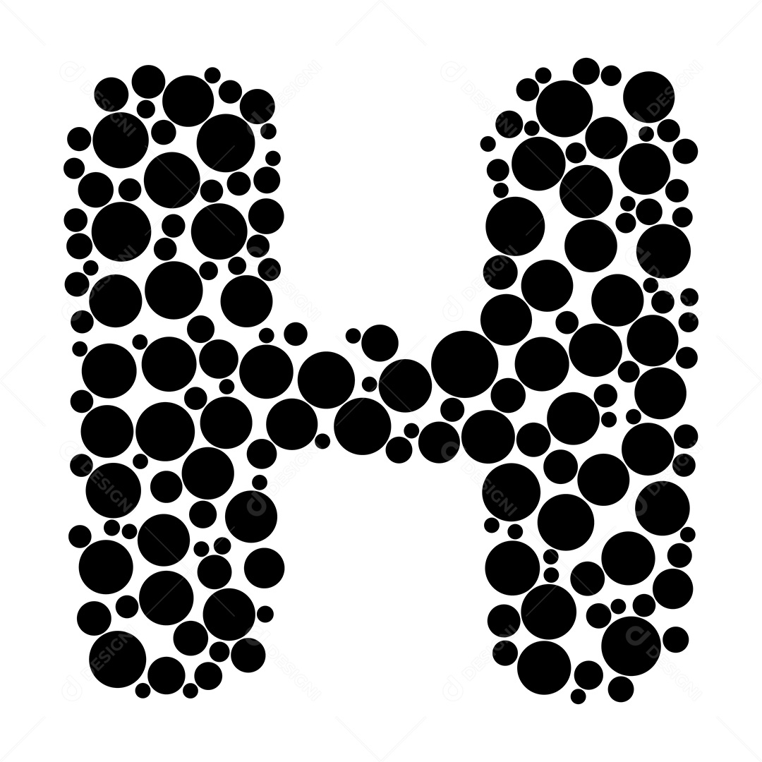 Letra do Alfabeto H com Estilo Moderno Vetor EPS