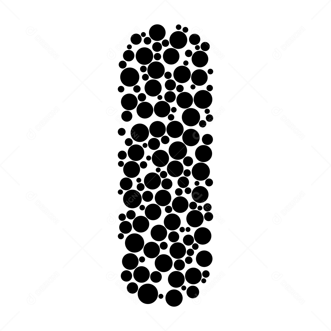 Letra do Alfabeto I com Estilo Moderno Vetor EPS