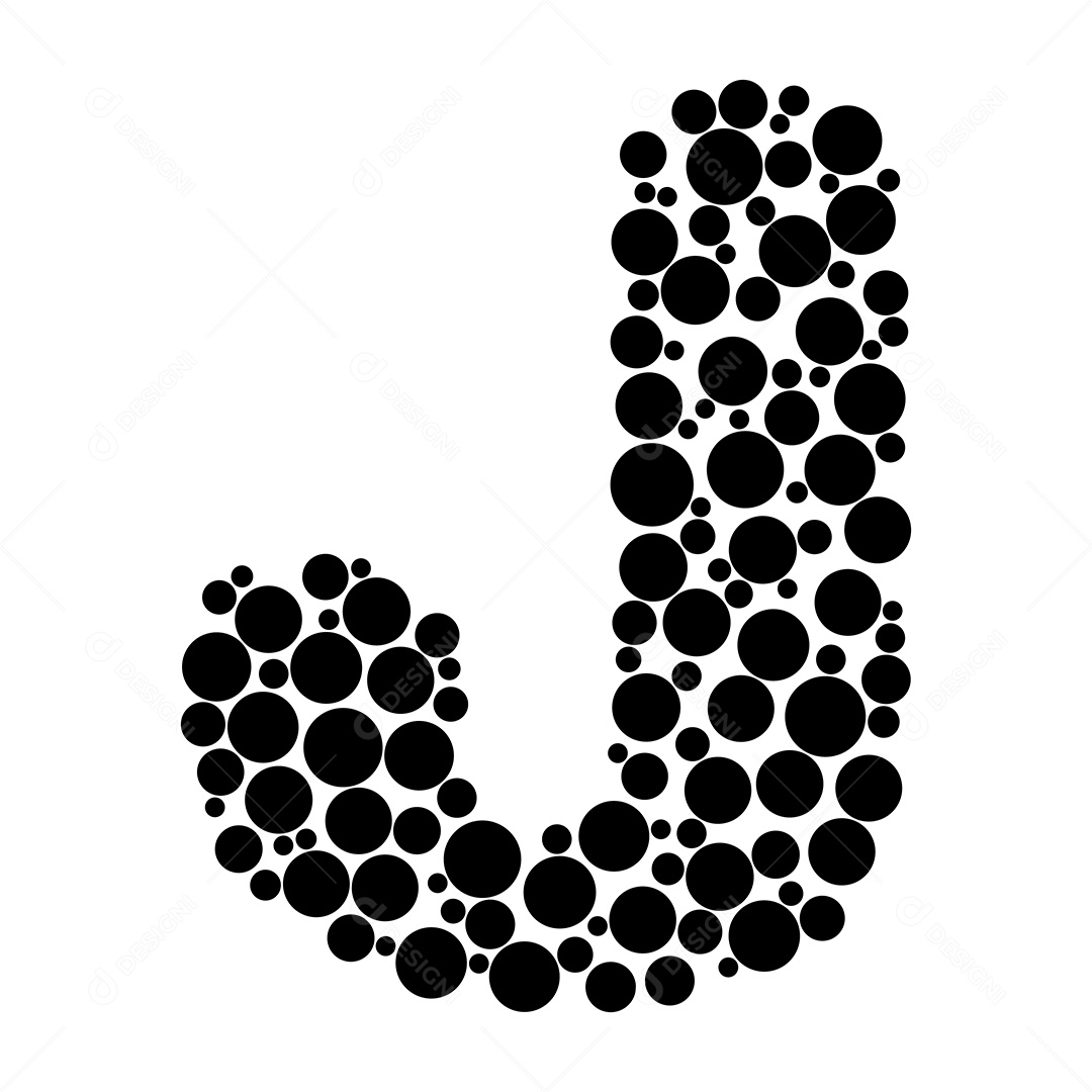 Letra do Alfabeto J com Estilo Moderno Vetor EPS