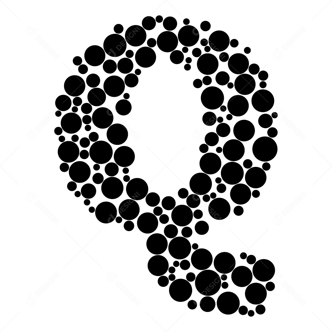 Letra do Alfabeto Q com Estilo Moderno Vetor EPS