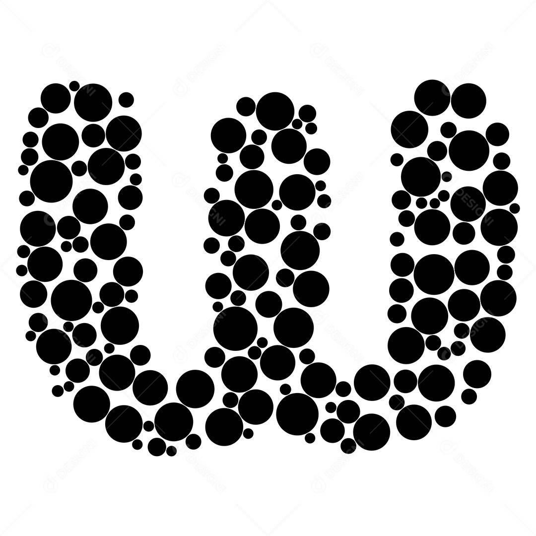 Letra do Alfabeto W com Estilo Moderno Vetor EPS