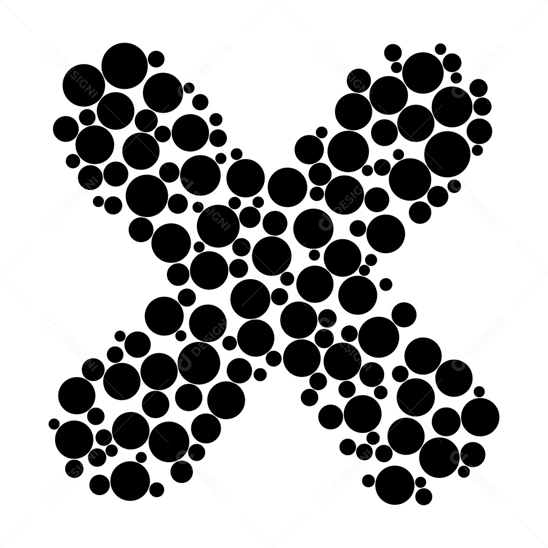 Letra do Alfabeto X com Estilo Moderno Vetor EPS