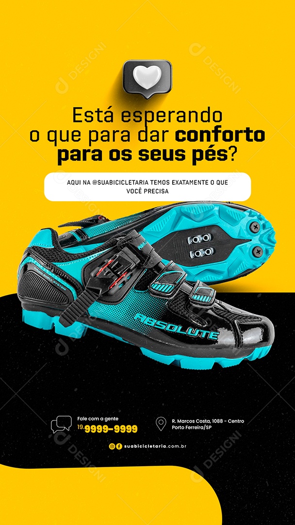 Story Está Esperando O Que para Dar Conforto Para os Seus Pés Ciclismo Bicicletaria Social Media PSD Editável