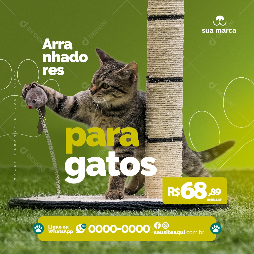 Social Media Pet Shop Gatos PSD Editável