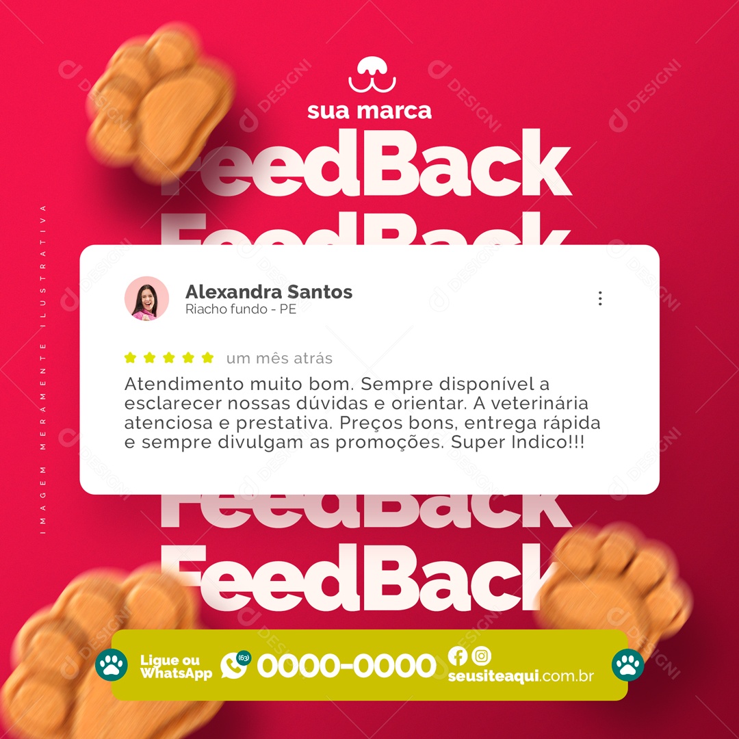 Feedback Pet Shop Social Media PSD Editável