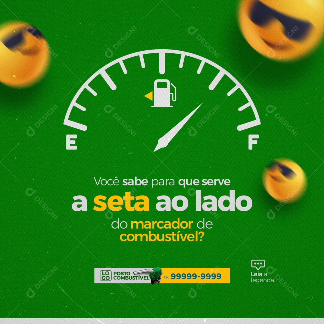 Posto de Combustível Marcador de Combustível Social Media PSD Editável