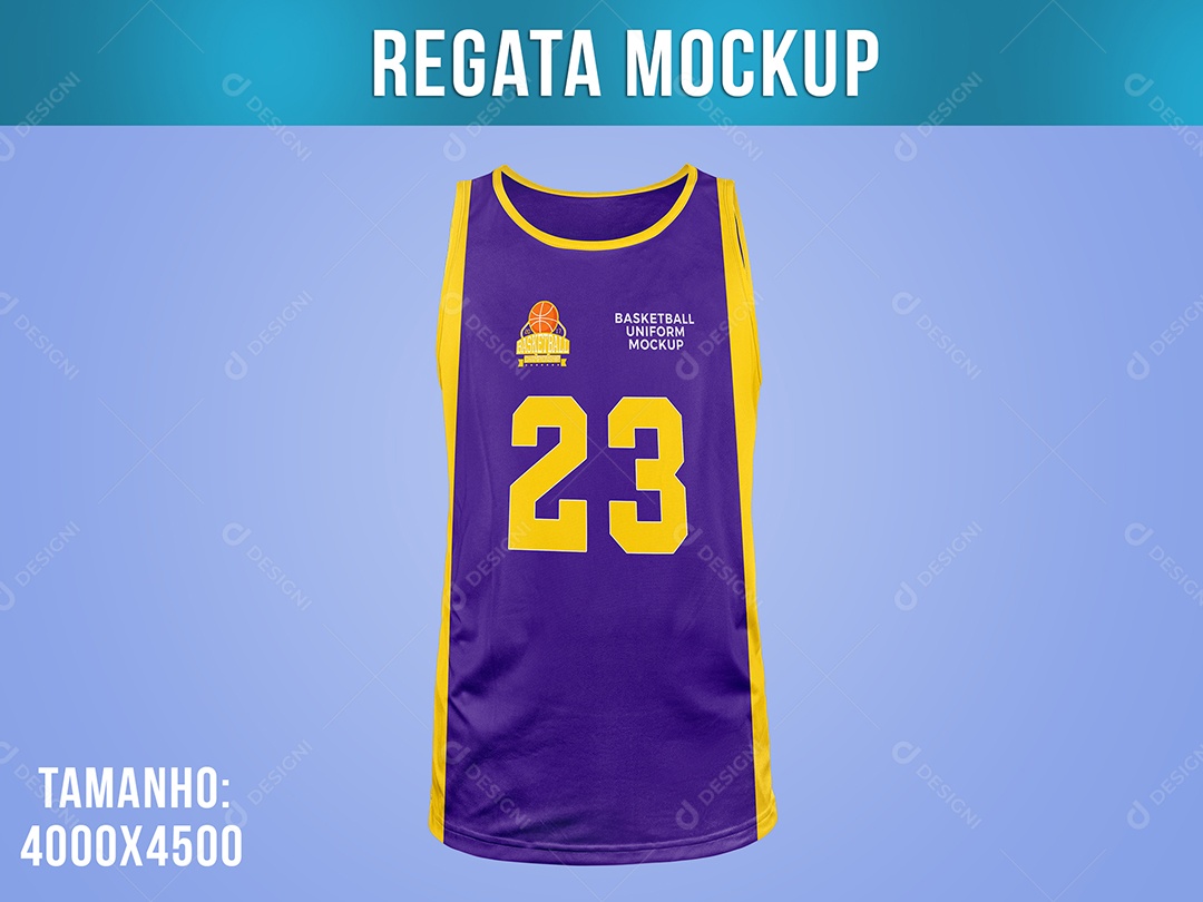 Regata Mockup Basquete Vista Frente PSD
