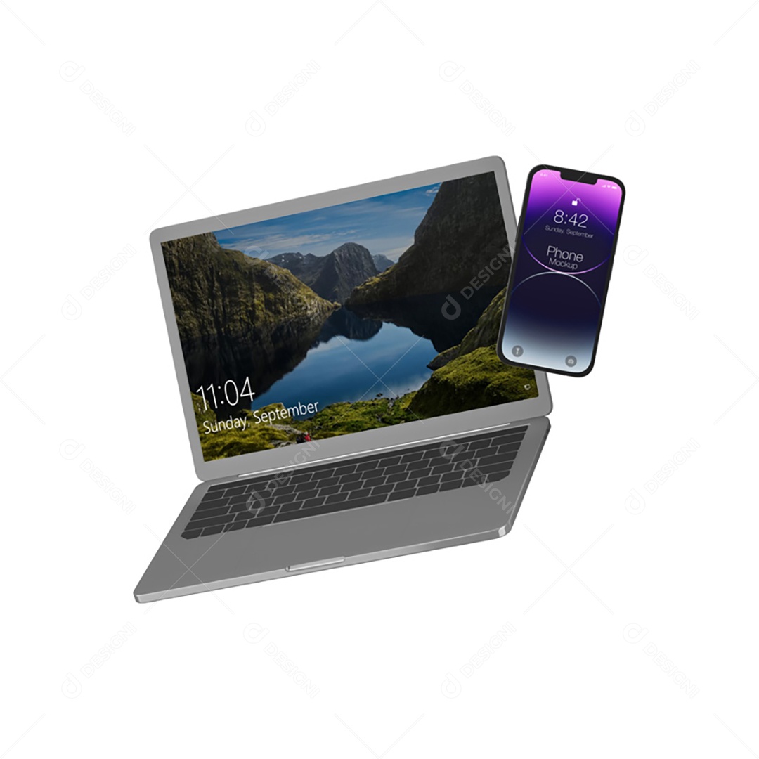 Mockup laptop notebook IPhone Celular Smartphone PSD