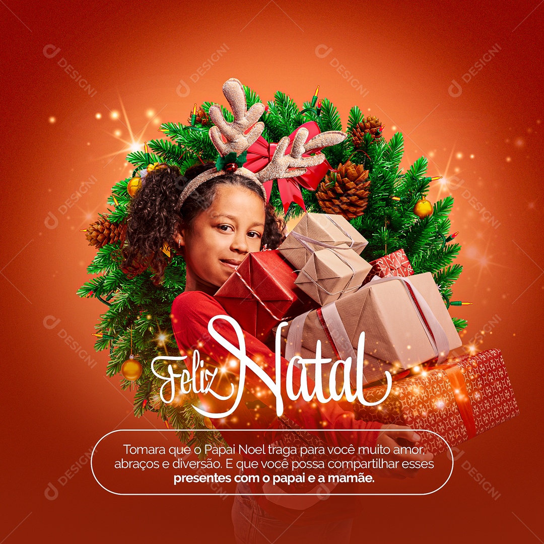 Feliz Natal 25 de Dezembro Social Media PSD Editável