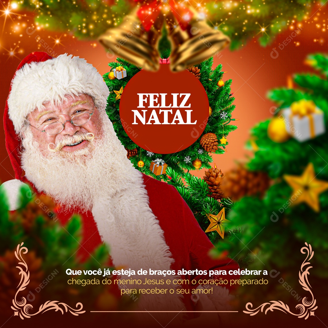 Feliz Natal 25 de Dezembro Social Media PSD Editável