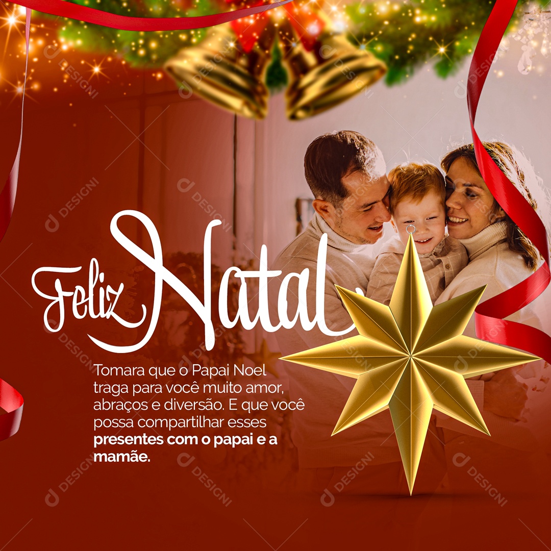 Feliz Natal 25 de Dezembro Social Media PSD Editável