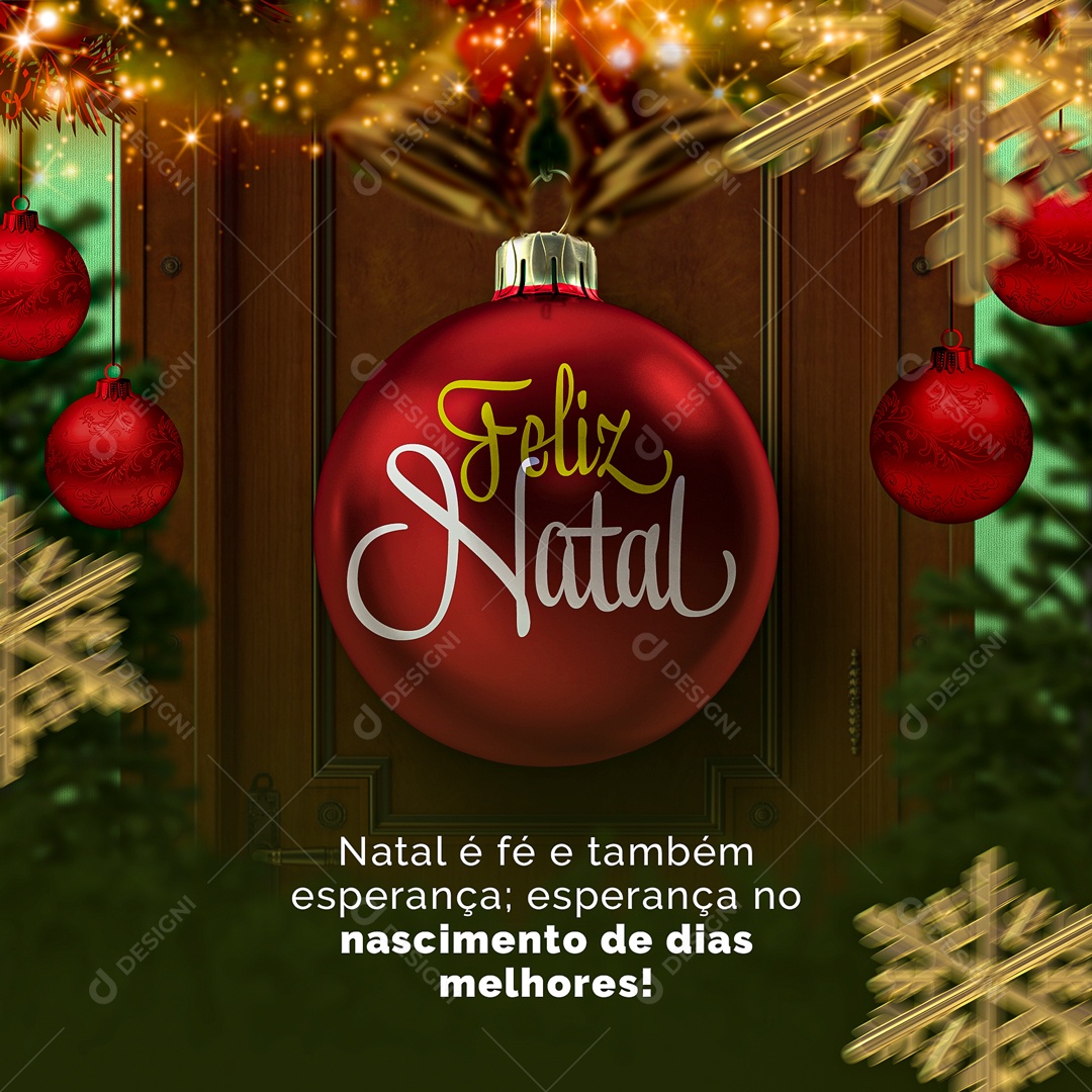 Feliz Natal 25 de Dezembro Social Media PSD Editável