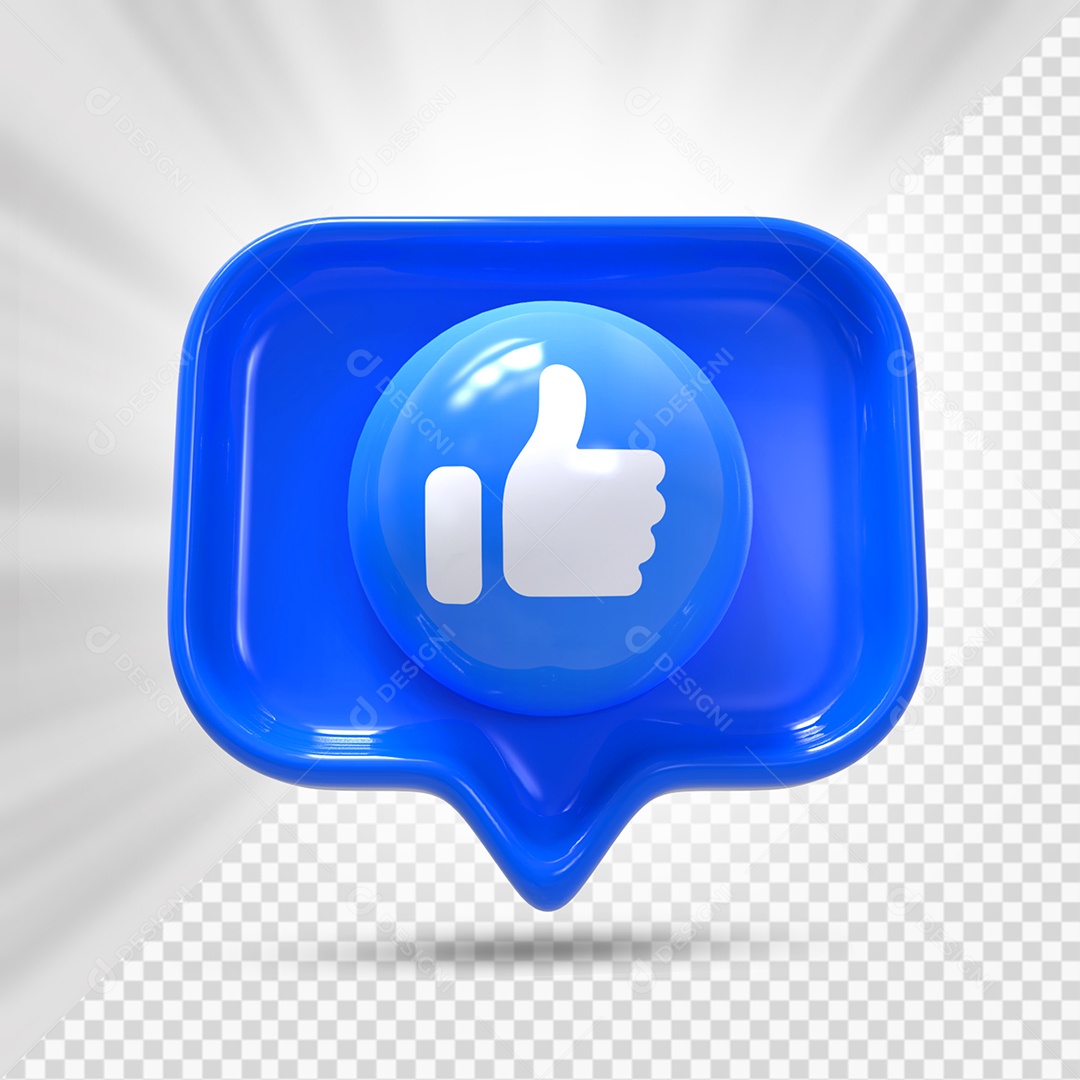 Emoji de Like Azul Elemento 3D Para Composição PSD