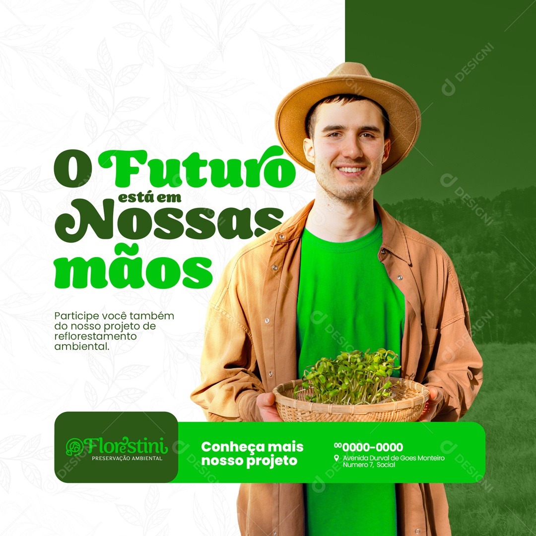 O Futuro Está em Nossas Mãos Preservação Ambiental Social PSD Editável