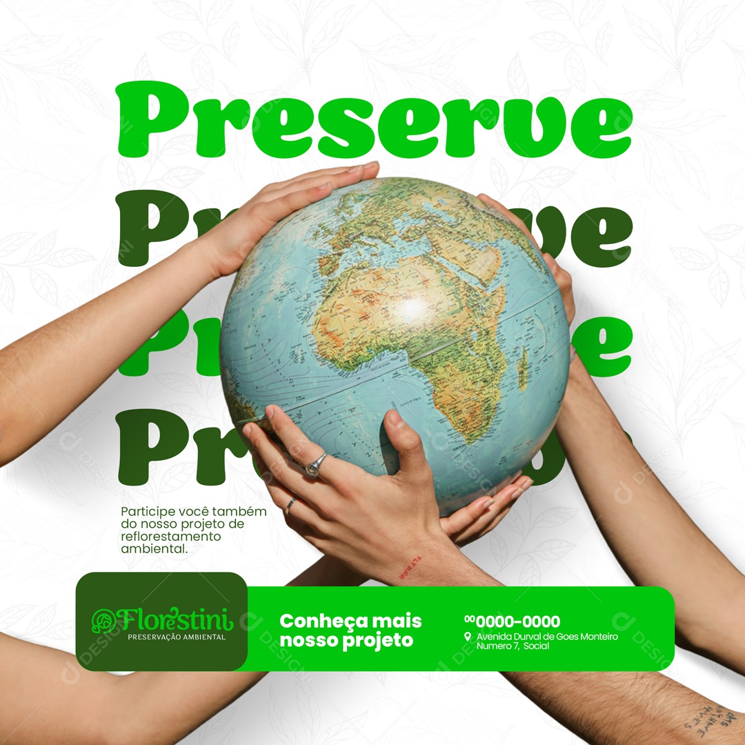 Social Media Preservação Ambiental Árvores PSD Editável