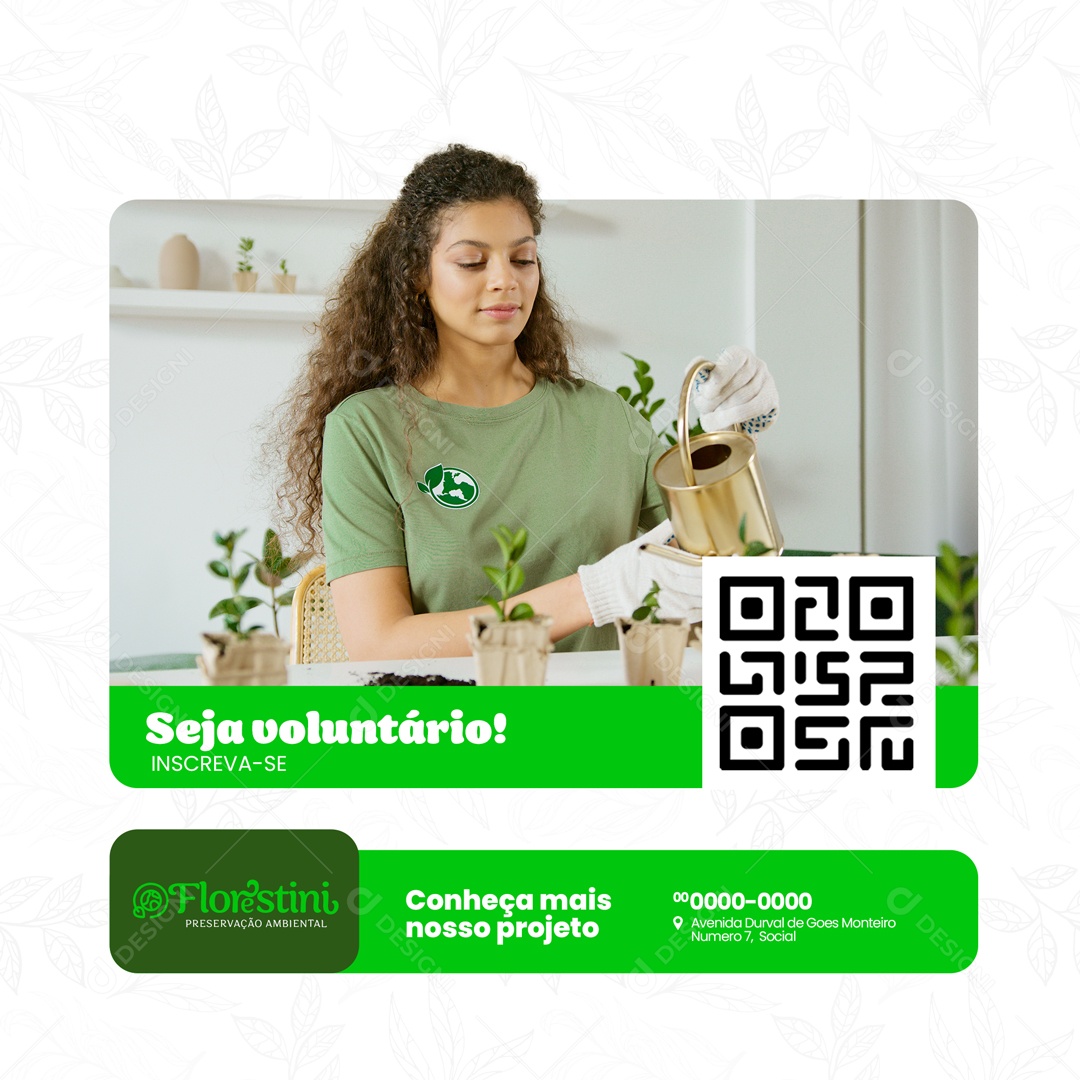 Seja Voluntário! Preservação Ambiental Social Media PSD Editável
