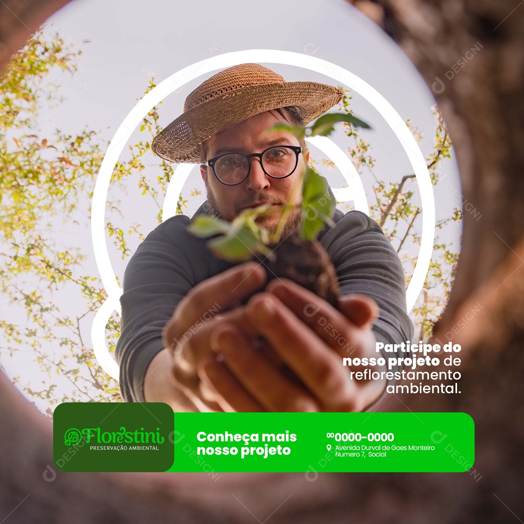 Social Media Preservação Ambiental Conheça mais nosso Projeto PSD Editável