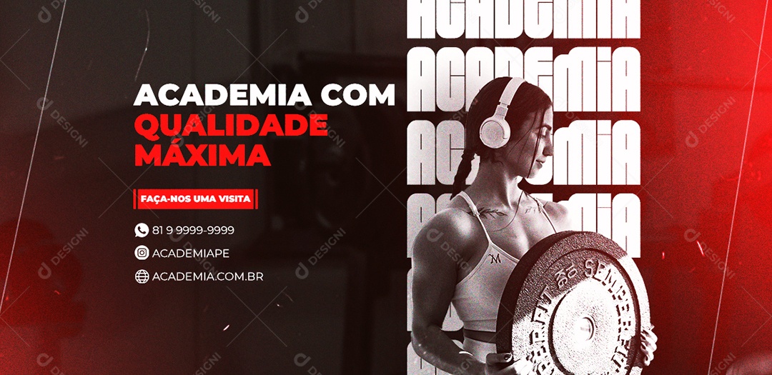 Capa de Facebook Academia PSD Editável