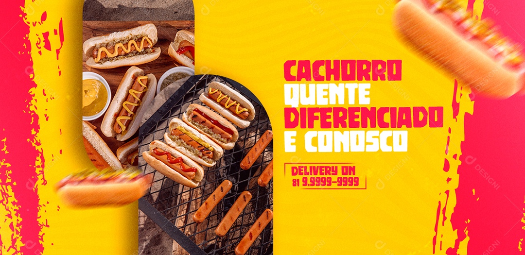 Capa de Facebook Cachorro Quente Hot Dog PSD Editável