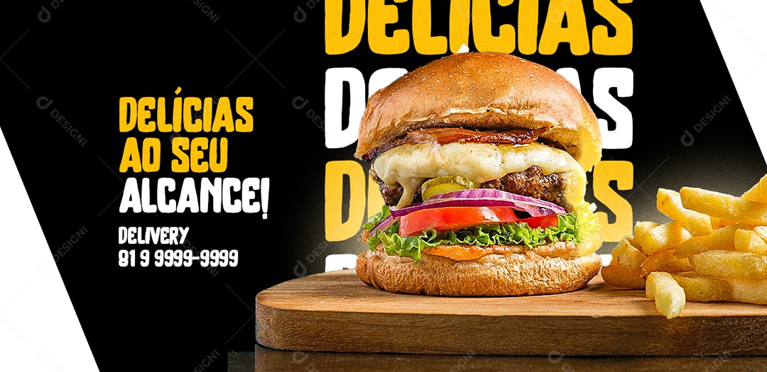 Capa de Facebook Hamburgueria PSD Editável