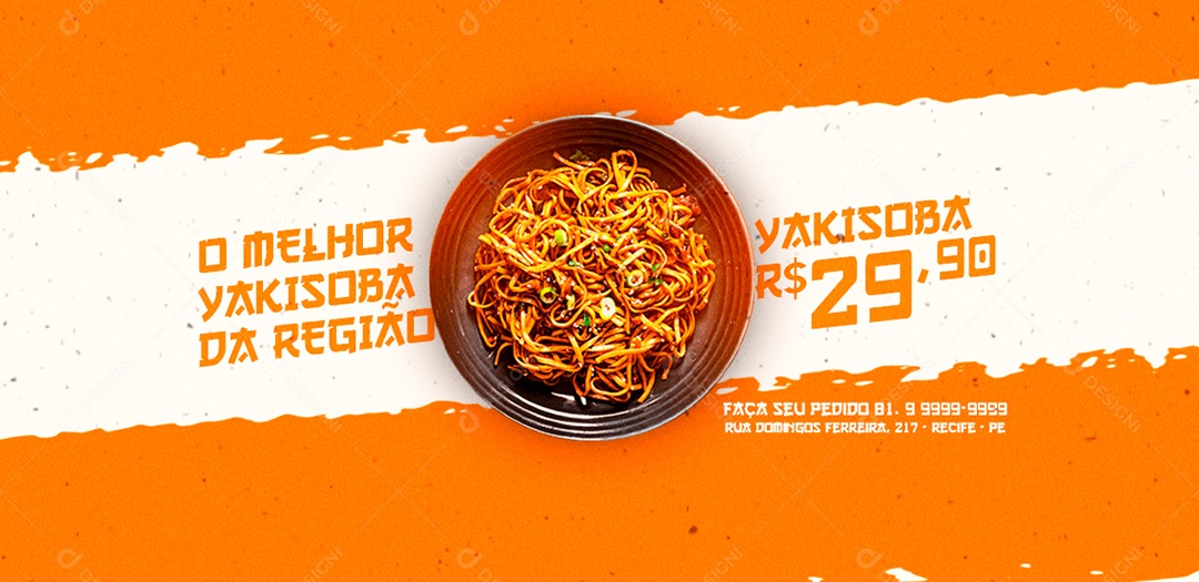 Capa de Facebook Comida Japonesa PSD Editável