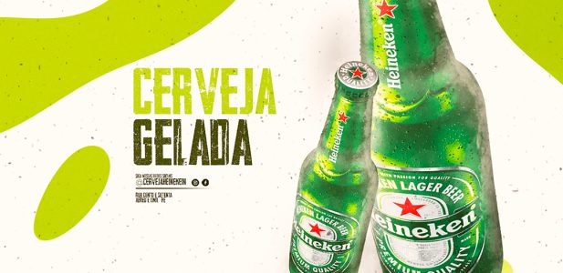 Capa de Facebook Cerveja Gelada Heineken PSD Editável