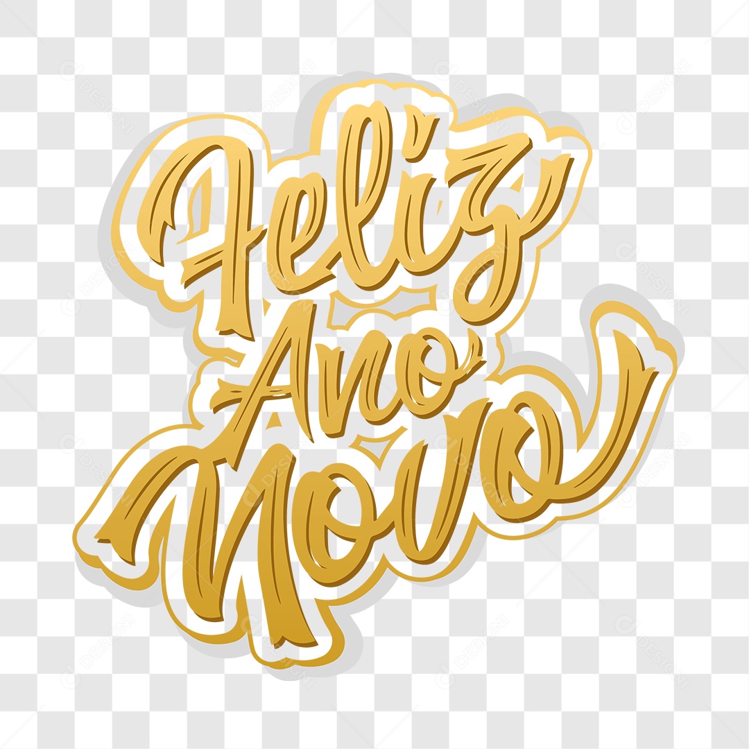 Lettering Feliz Ano Novo EPS + PNG