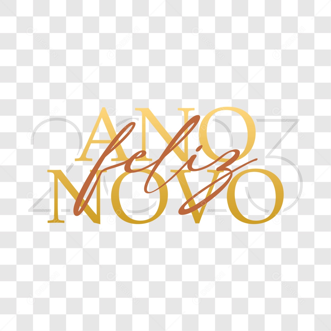 Lettering Feliz Ano Novo 2023 EPS + PNG