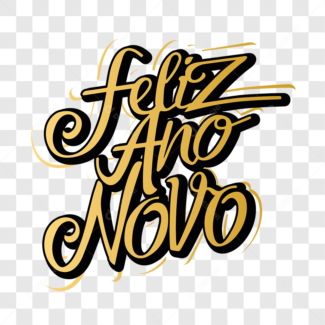 Lettering Feliz Ano Novo EPS + PNG